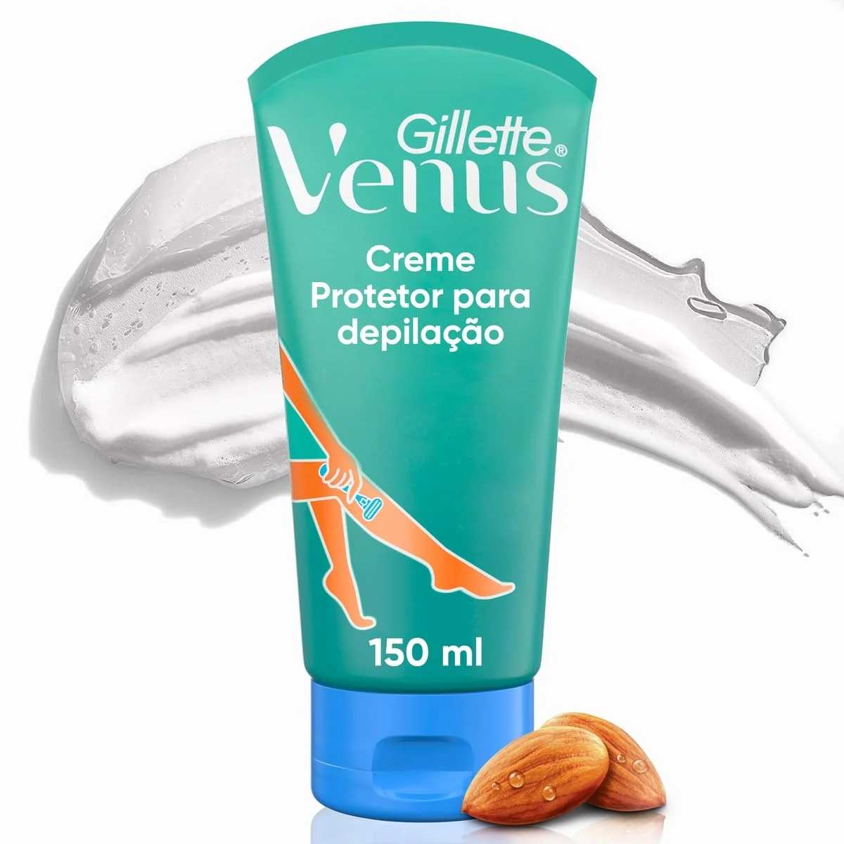 Gillette Venus Creme Protetor para Depilação com Óleo de Amêndoas, 150mL