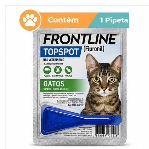 Frontline Top Spot 01kg a 10kg 0,5ml 1 Dose Antipulgas Para Gatos