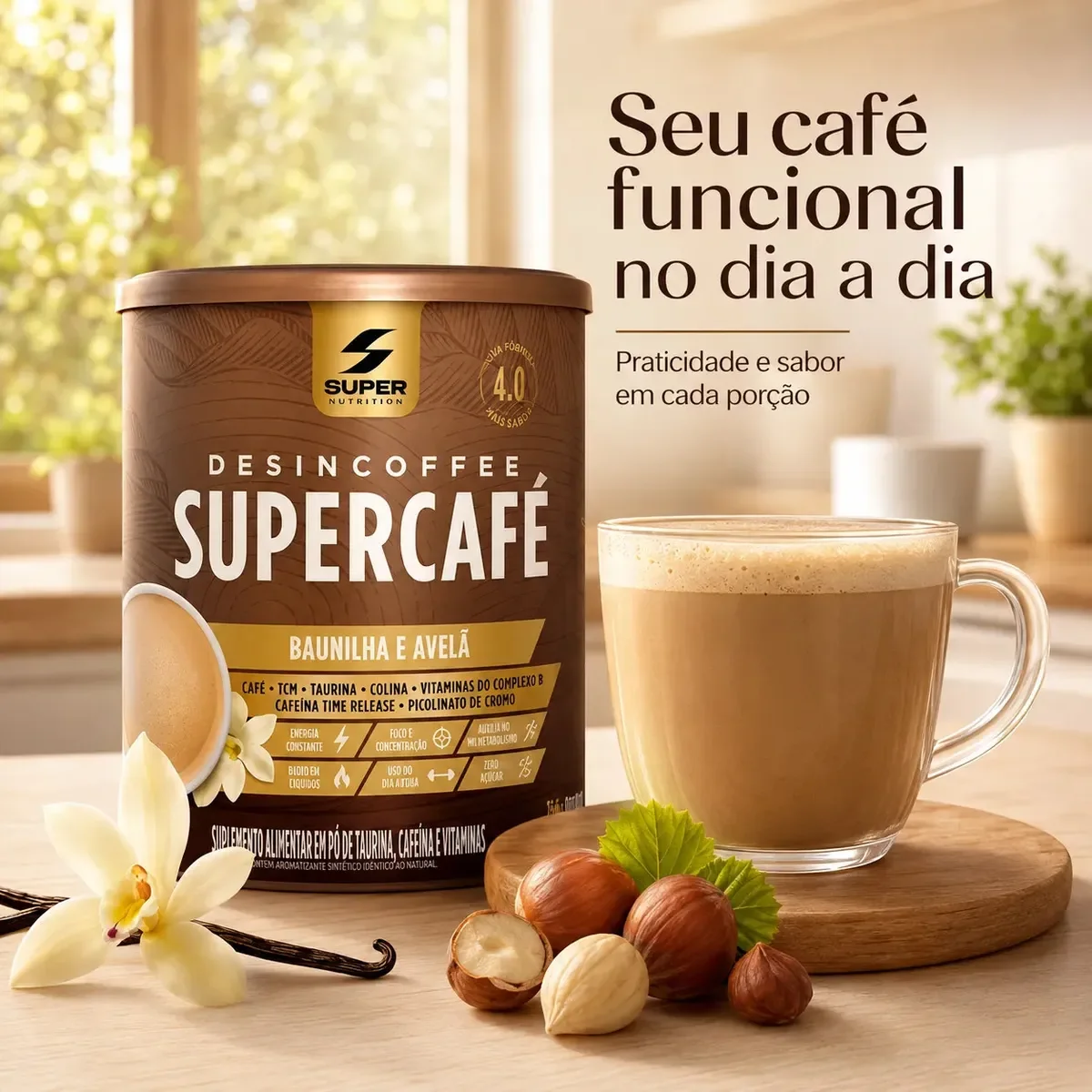 Super Café Desincoffee 220g Desincha Sabor Baunilha E Avelã