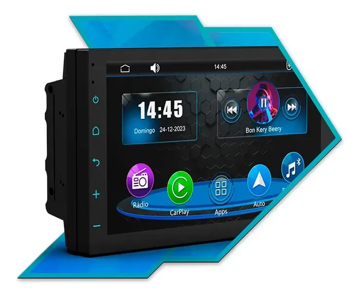 Central Multimídia Universal Cm7 Faaftech 7 Connectmedia Carplay Androidauto sem fio