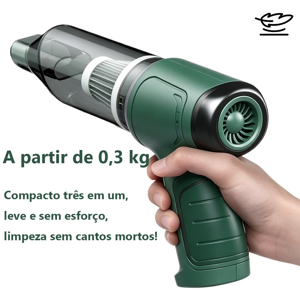 Mini Aspirador De Pó Soprador 4 em 1 Portátil Alta Potência  Recarregável Limpezas Carros Janelas Sofás Carpetes Gavetas