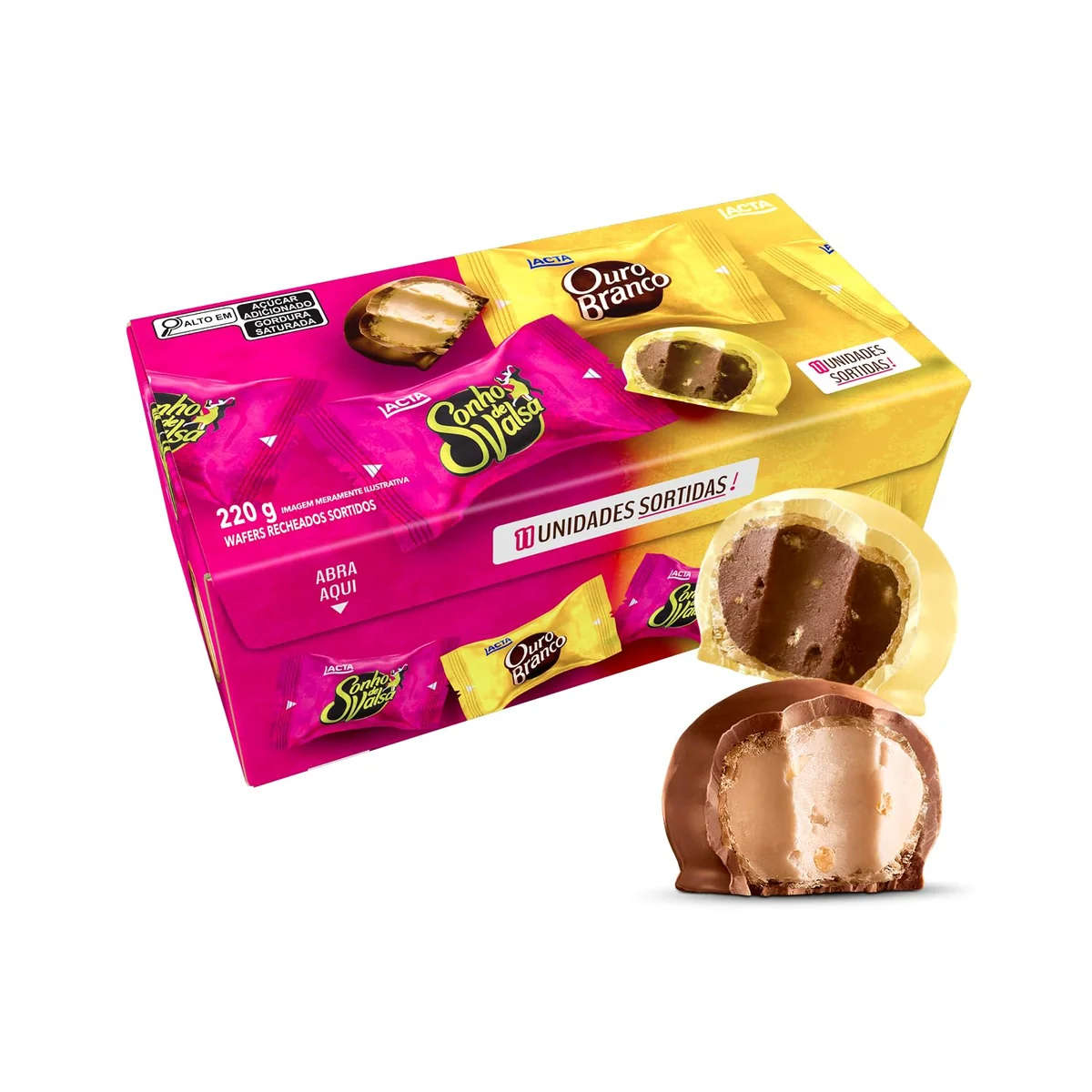 Caixa Sonho de Valsa e Ouro Branco Sortidos 220g
