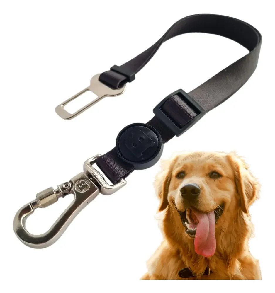 Cinto Segurança Pet Cachorro Ajustável Trava Universal Preto Preto G