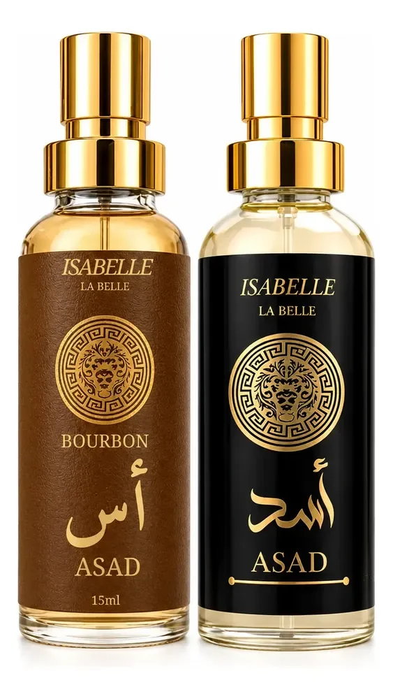 Perfume Arabe Asad Bourbon + Asad 15ml Isabelle La Belle Kit 2 Unidades Masculino