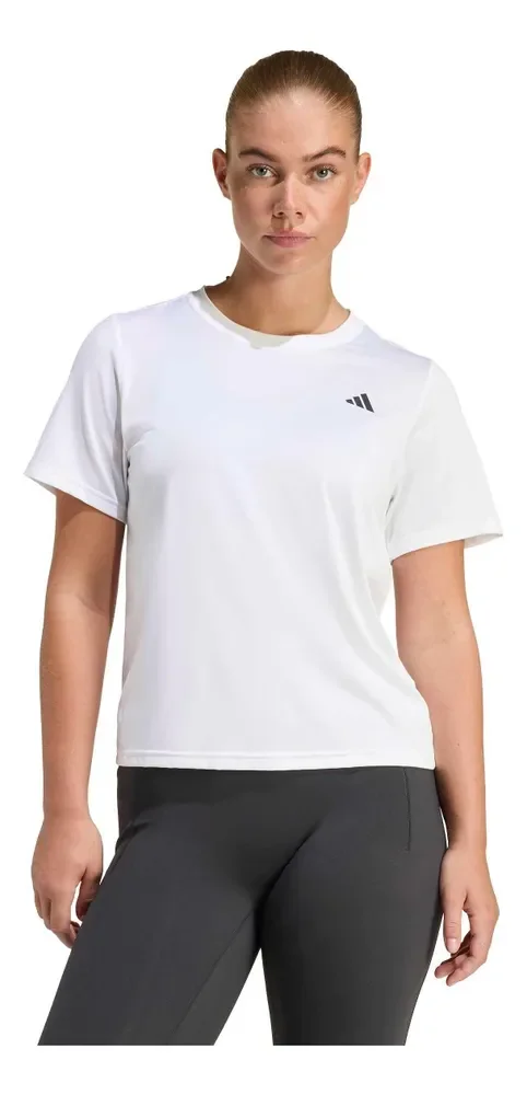 Camiseta Feminina Gola Careca Workout Essentials adidas Branco Não P Lisa
