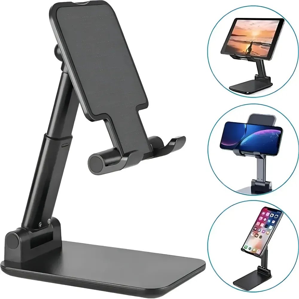 Suporte Mesa Articulado 212ºF Ajustável Para Celular E Tablet Preto/Branco