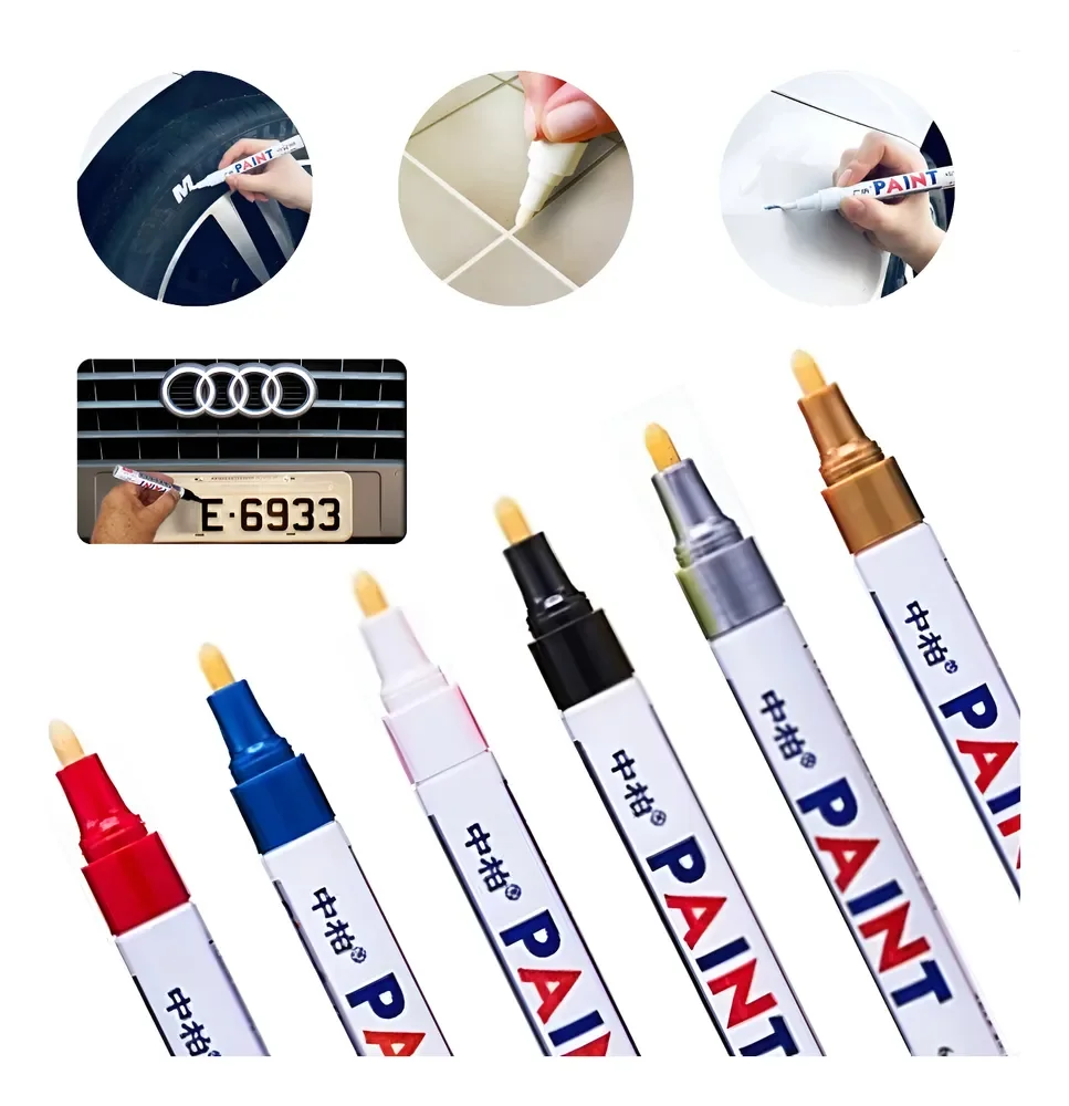 Caneta Pintura Reparadora Permanente Tira Riscos Carro Moto Branca