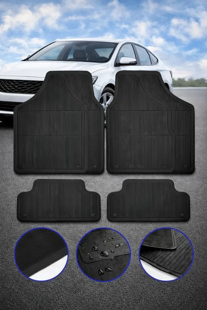 Tapetes Automotivos 4 Peças Universal Carro Antiderrapante Preto