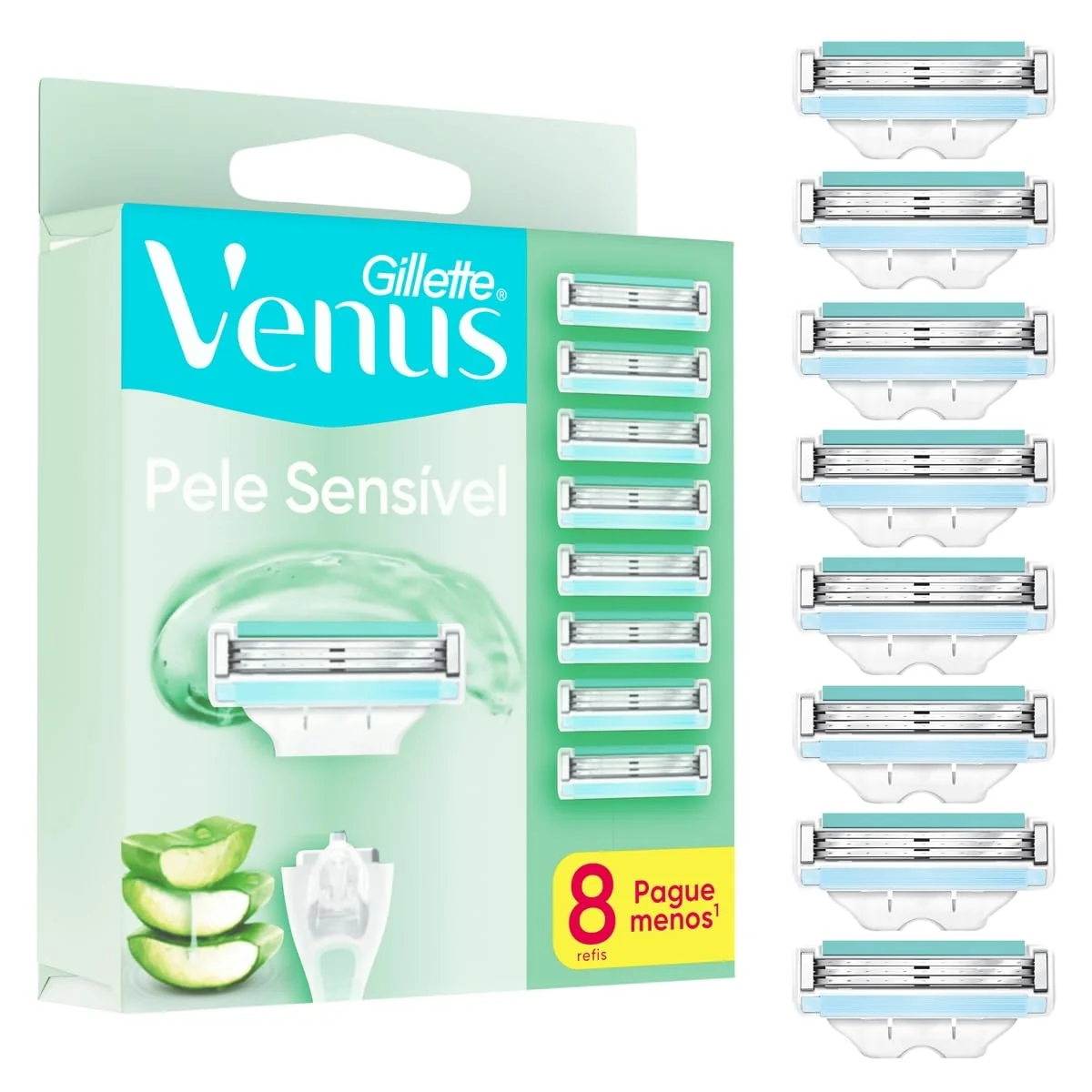 Gillette Venus Pele Sensível Carga para Aparelho de Depilar, 8 Unidades