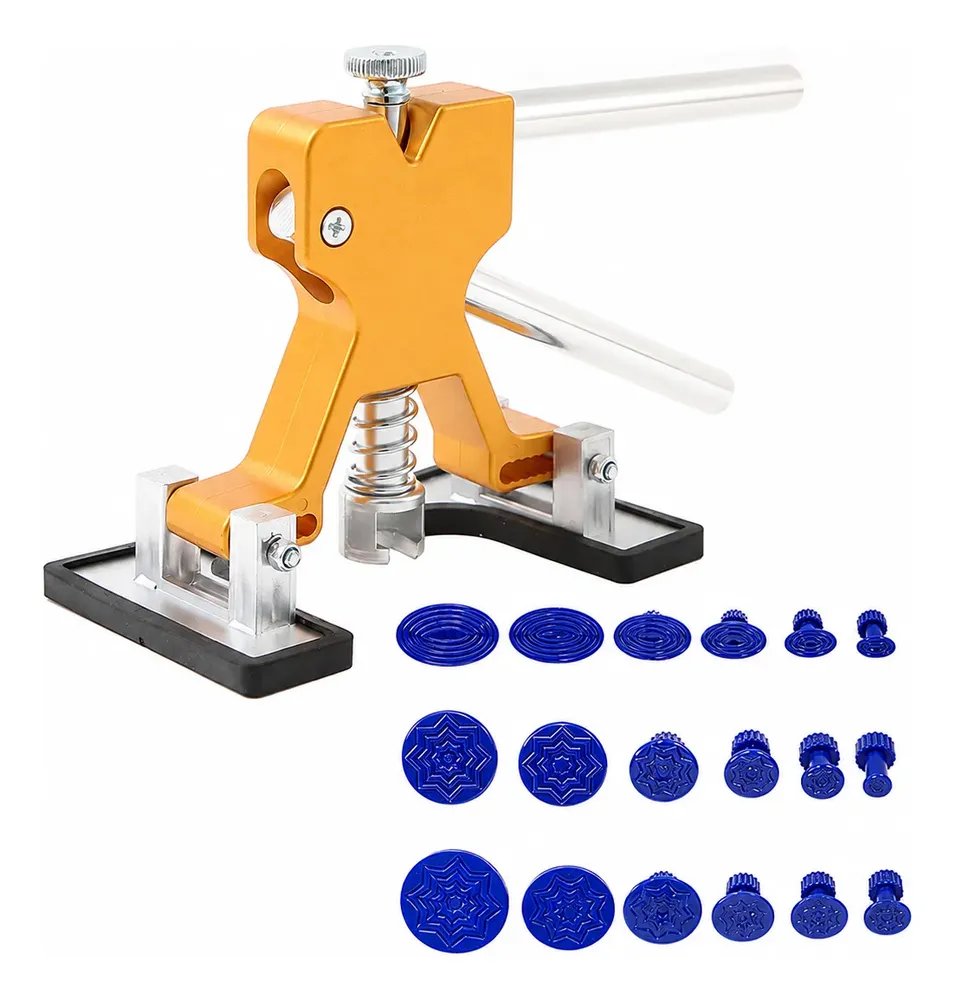 Kit Repuxadeira Martelinho Amassado Carro Ouro C/18 Ventosas