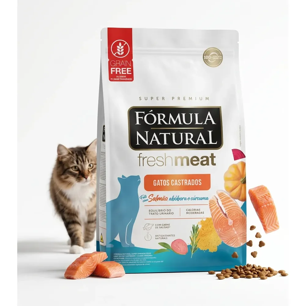Ração Formula Natural Fresh Meat Gatos Castrados Salmão 10kg