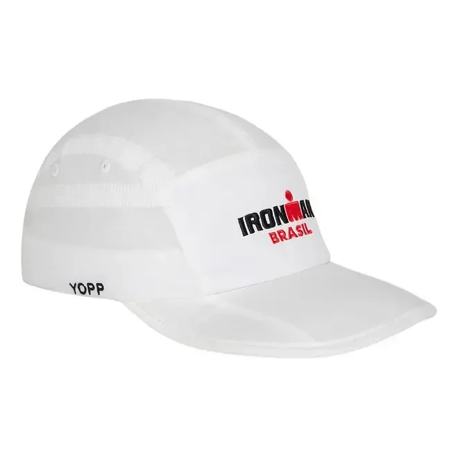 Boné Esportivo Yopp Ironman Brasil 5 Panel Respirável Branco Branco Único