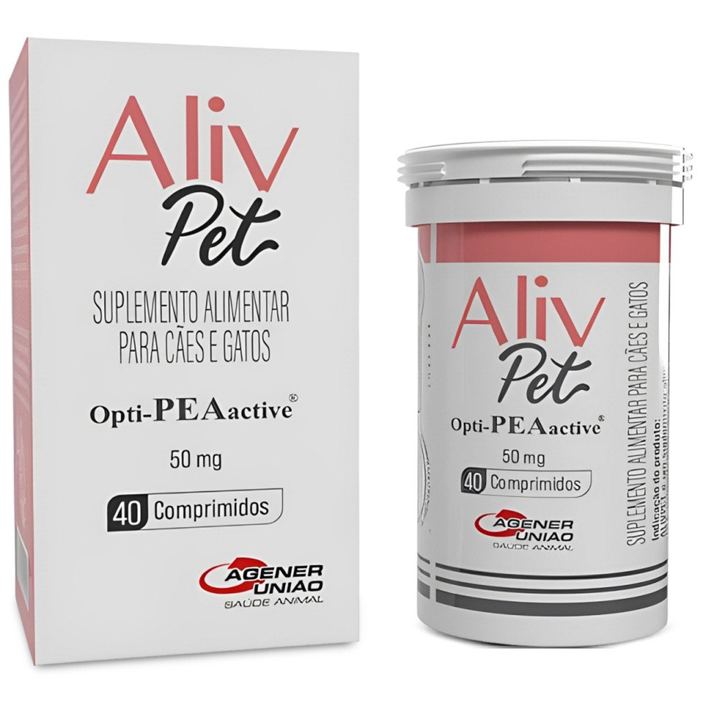 Aliv Pet - Suplemento Alimentar Para Cães e Gatos 50Mg - 40 comprimidos