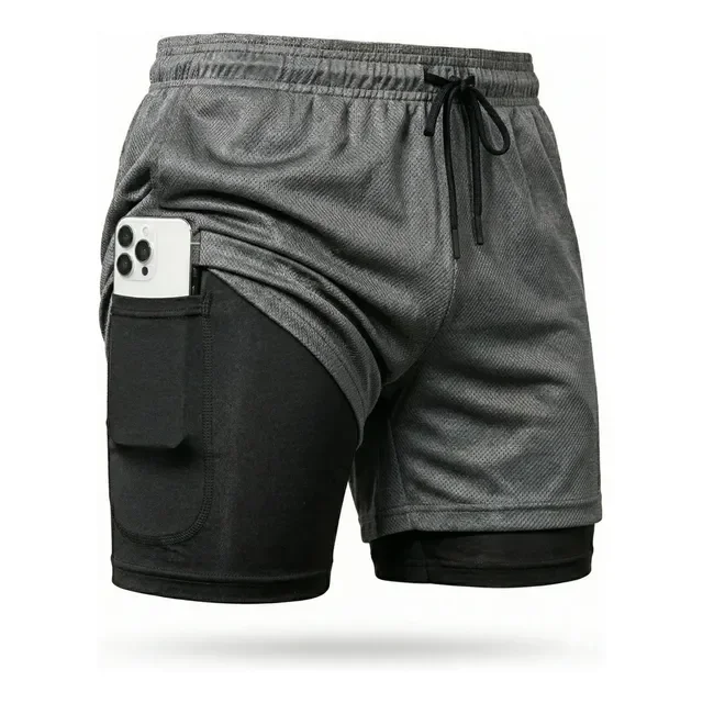 Shorts Dry Fit 2 Em 1 Masculino Térmico Compressão Corrida