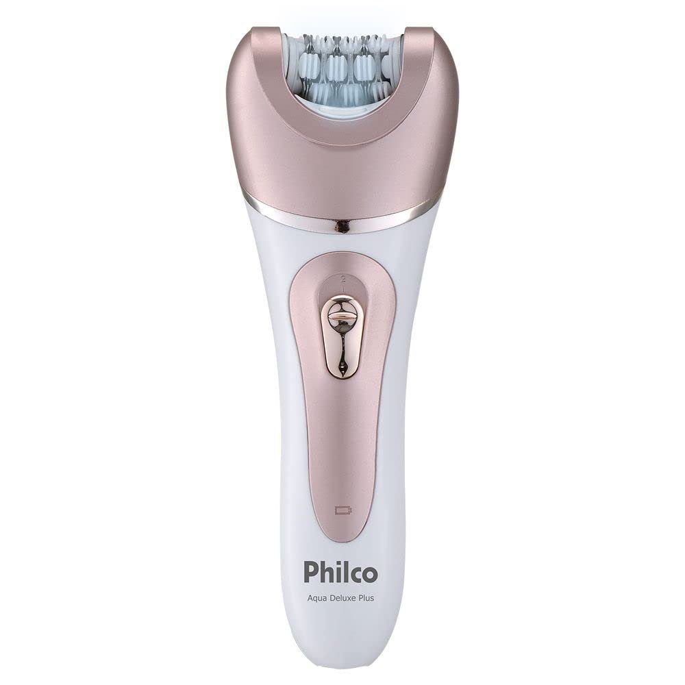 Philco Depilador PDP02R Aqua Deluxe Plus 9 em 1 Sem Fio Bivolt Rosa e Branco Capa massageadora