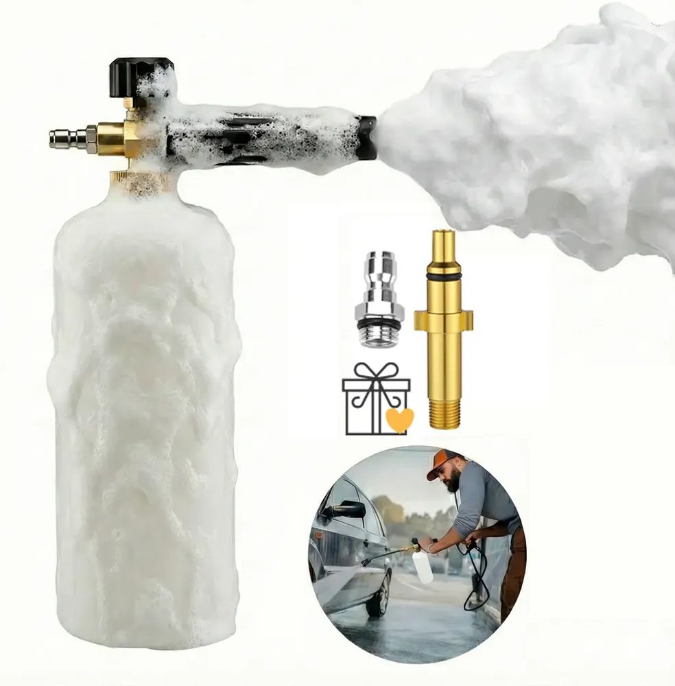 1l Snow Foam Canhão De Espuma Wap Com Rápida 1/4+14mm Engate Branco