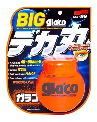 Glaco Big Cristalizador Repelente Água Vidros 120ml Soft99