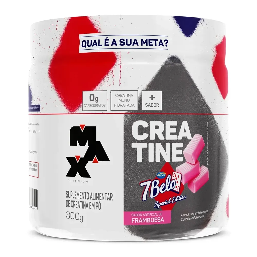 Creatina 7 Belo 300g Creatina Monohidratada Sabor Framboesa Força Energia Alta Performance Treino
