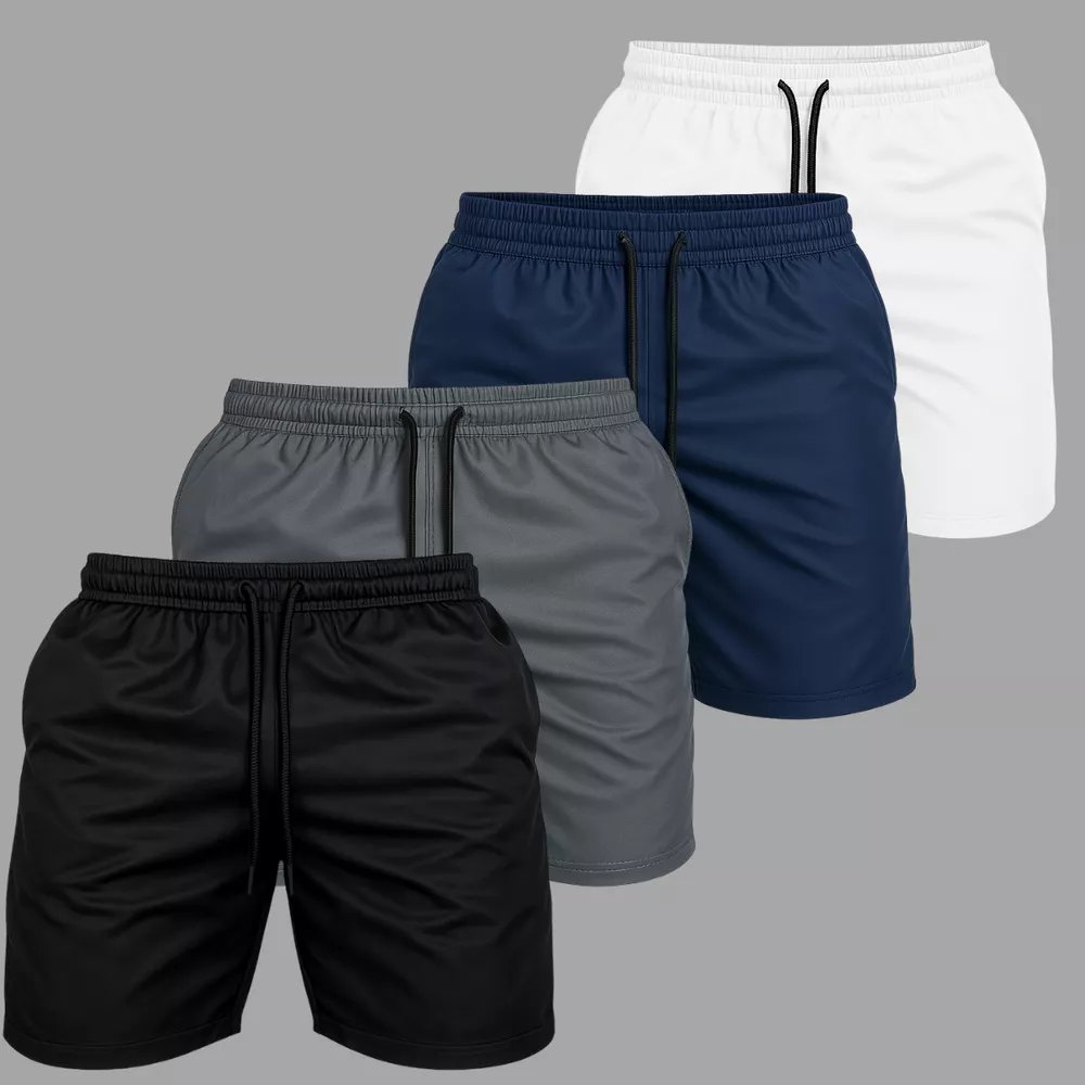 Kit 4 Short Praia Masculino Bermuda Tactel 