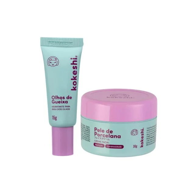 Kit Dupla Renovadores Faciais Kokeshi Pele Porcelana Olhos Gueixa
