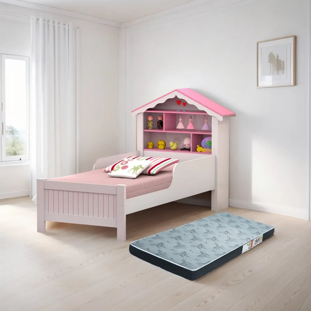 Cama Solteiro Infantil Menina Com Colchão Princesa Qualidade Rosa Casinha De Bonecas
