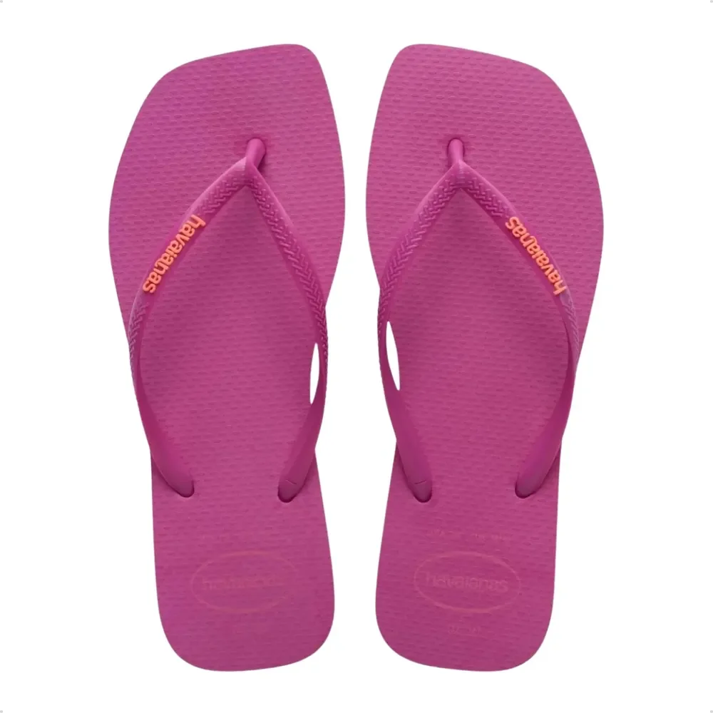 Chinelo Havaianas Logo Square Pop-up Slim Original Rosa Gum 37/38