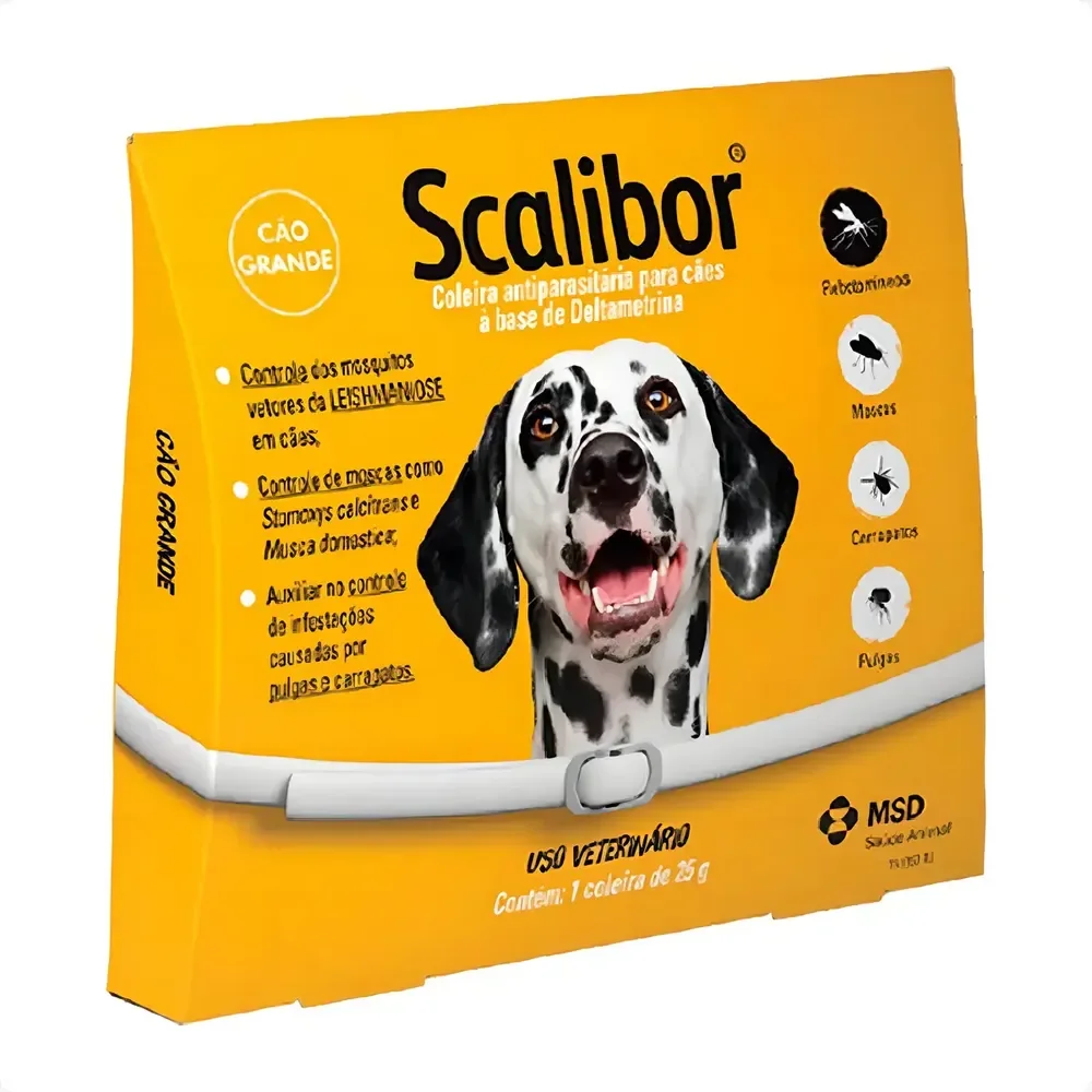 Coleira Antiparasita Scalibor 65 cm Proteção 4 Meses Pulgas e Mosquitos