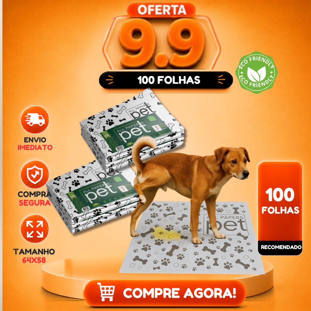 Kit Jornal Pet Higiênico 50/100/150/200 Folhas de alta Absorção - tamanho gigante