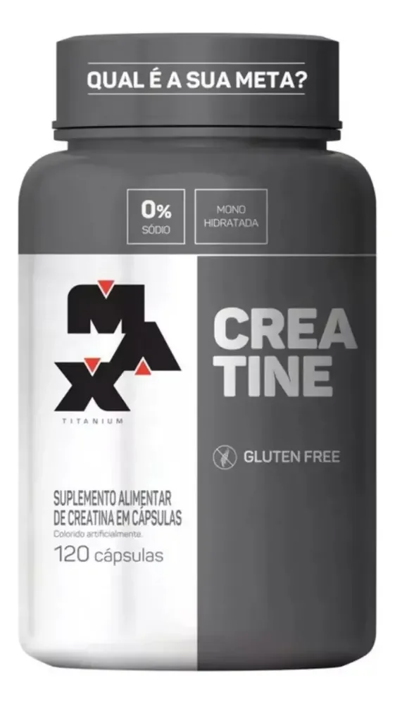 Creatina Pura 120 Cápsulas Max Titanium Sem Sabor