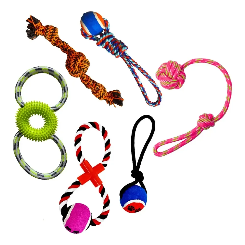 Kit 5 Cordas Brinquedos Mordedores Puxador P/ Cachorro