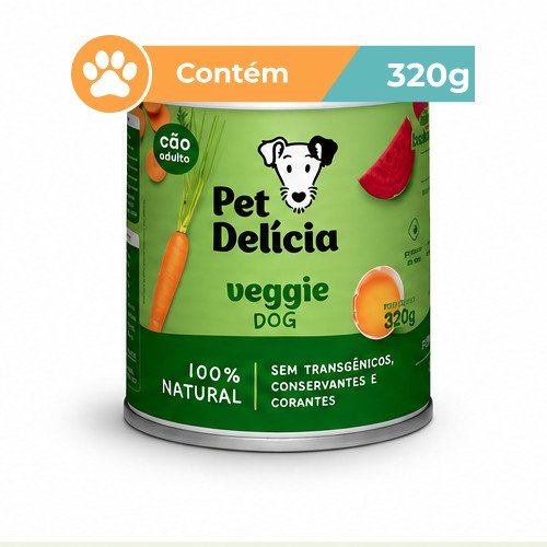 Ração Úmida Pet Delícia Veggie Dog Cães 320g Natural