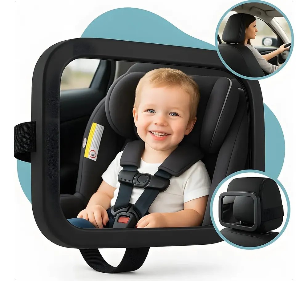 Espelho Retrovisor Bebe Conforto Interno Para Carro Segurança Com Giro 360 Graus Marca Homeroarte