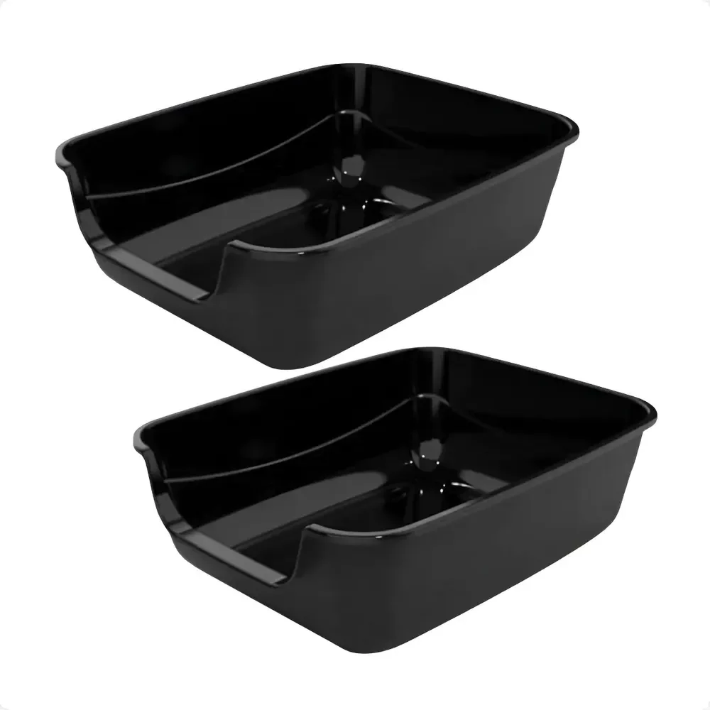 2 Caixa De Areia Bandeja Sanitária Jumbox PetInjet Cor Preto
