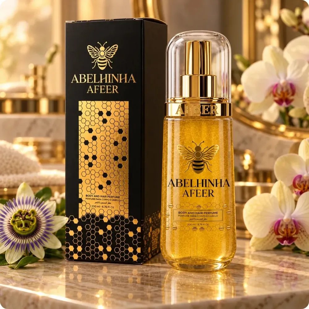 Body Splash Perfume Abelhinha Atheeri Afeer Body and Hair Spray Corporal E Capilar 200ml Árabe Sensação Feminina Bbb