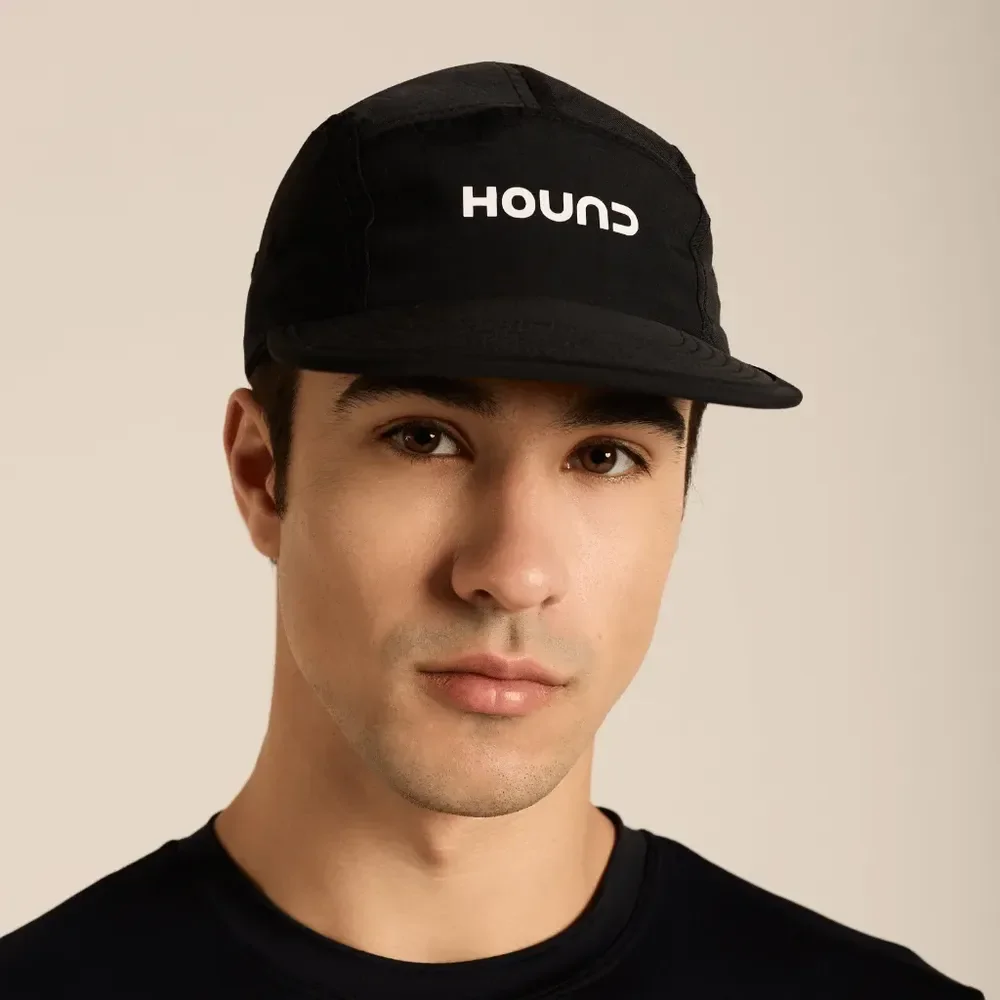 Boné 5 Panel Running Hound Ajustável Aba Flexível Preto Preto Un