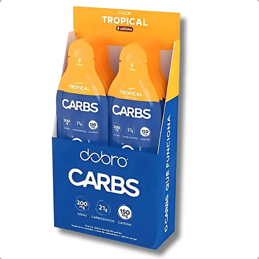 Carbs Gel De Carboidratos Dobro Sabor Tropical Com Cafeína (10 Sachês De 30g Cada)