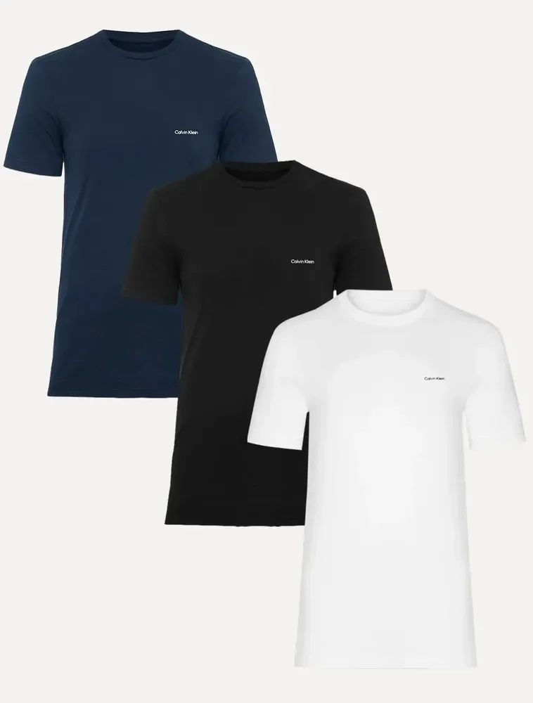 Kit Camisetas Calvin Klein | Masculina Preta/branca/marinho Preta/branca/marinho M/m