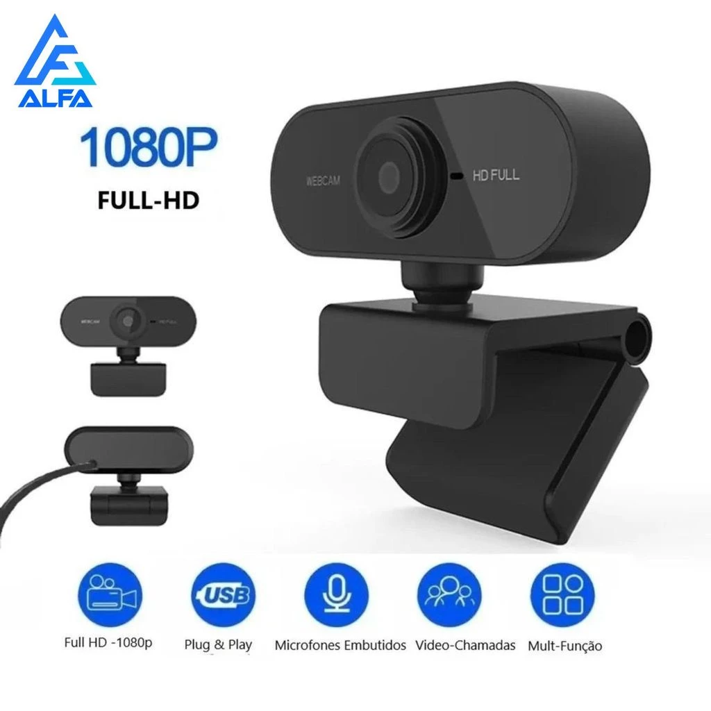 Hd Full 1080P Câmera Webcam Para Computador Visão 360º
