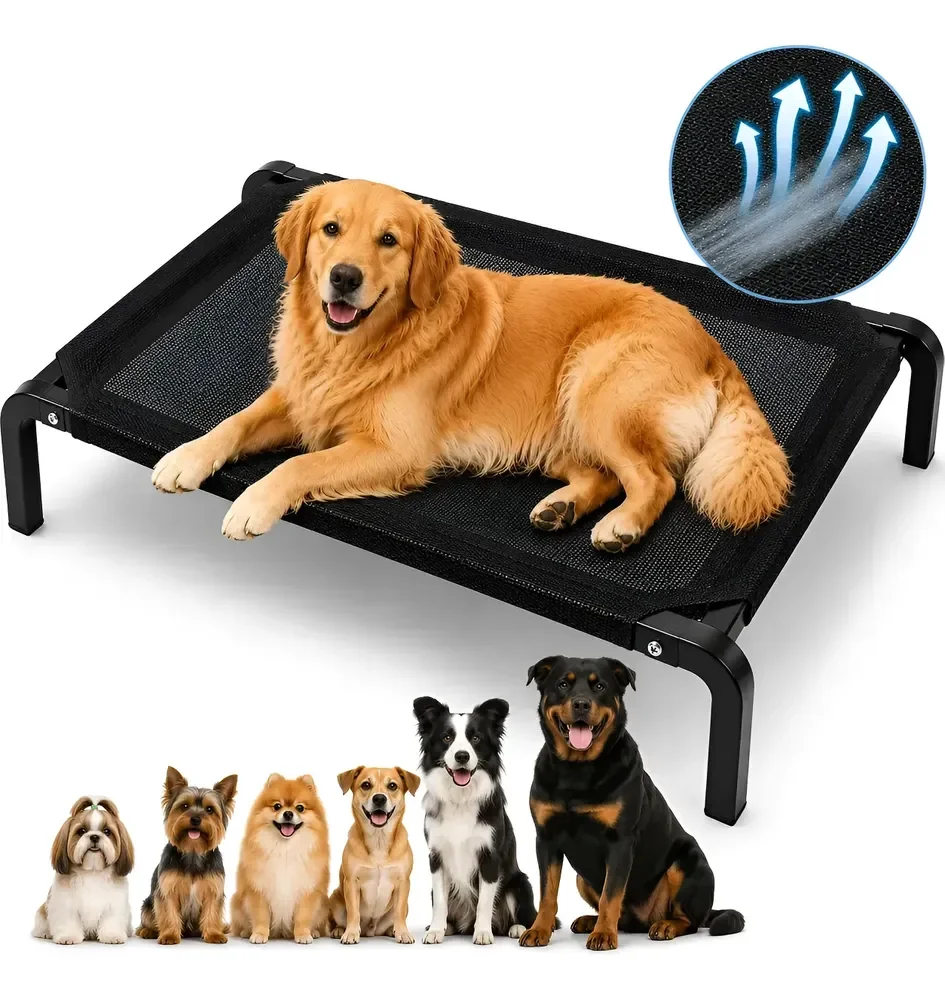 Cama De Cachorro Pets Suspensa P Lavável Resistente Preto