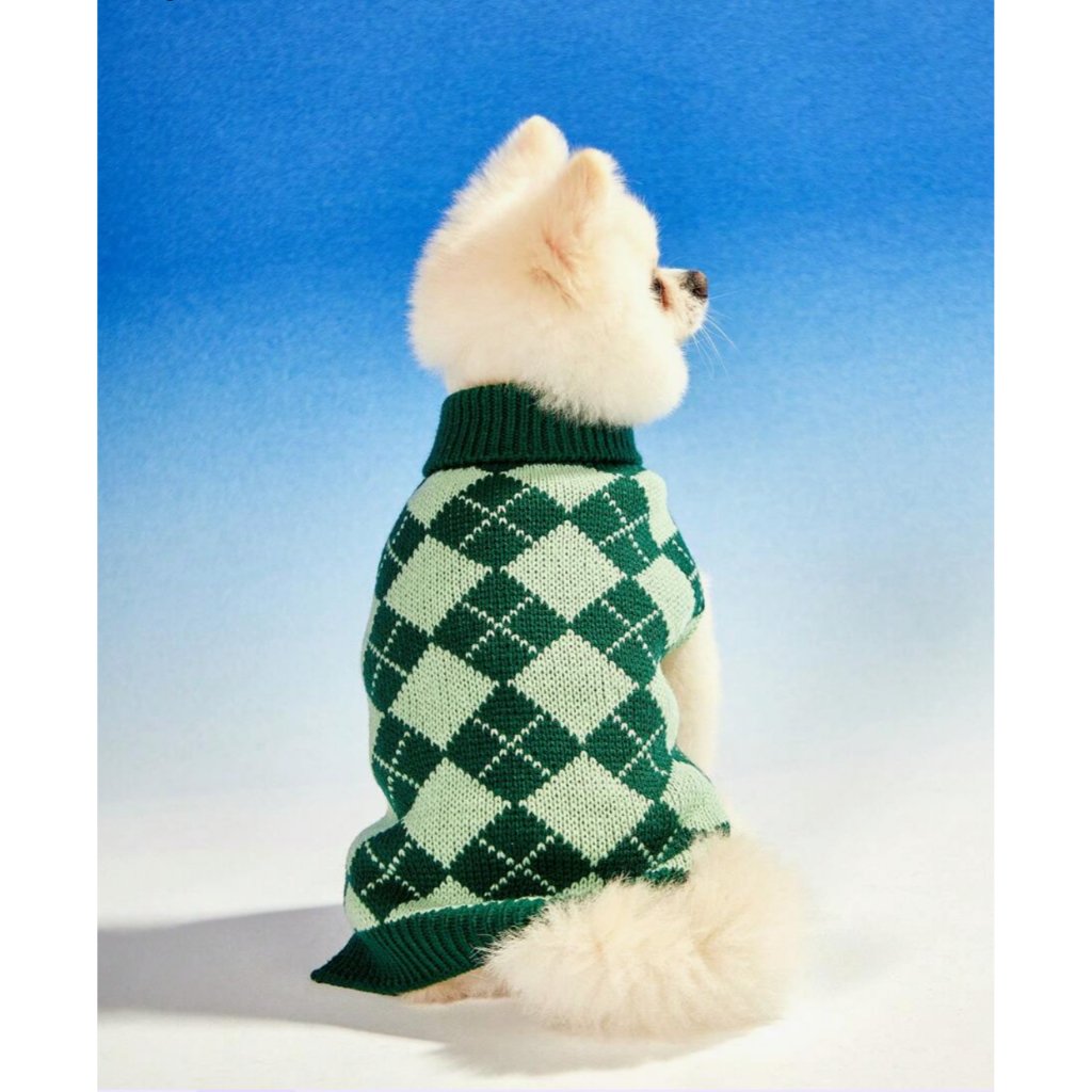 Roupa Cachorro Gato Pet Tricô Macio Pequeno Médio Grande Porte Alta Qualidade Xadrex