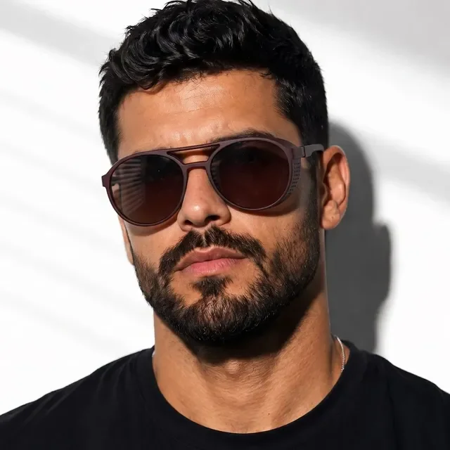 Óculos De Sol Masculino Redondo Moderno Lançamento Top Lux