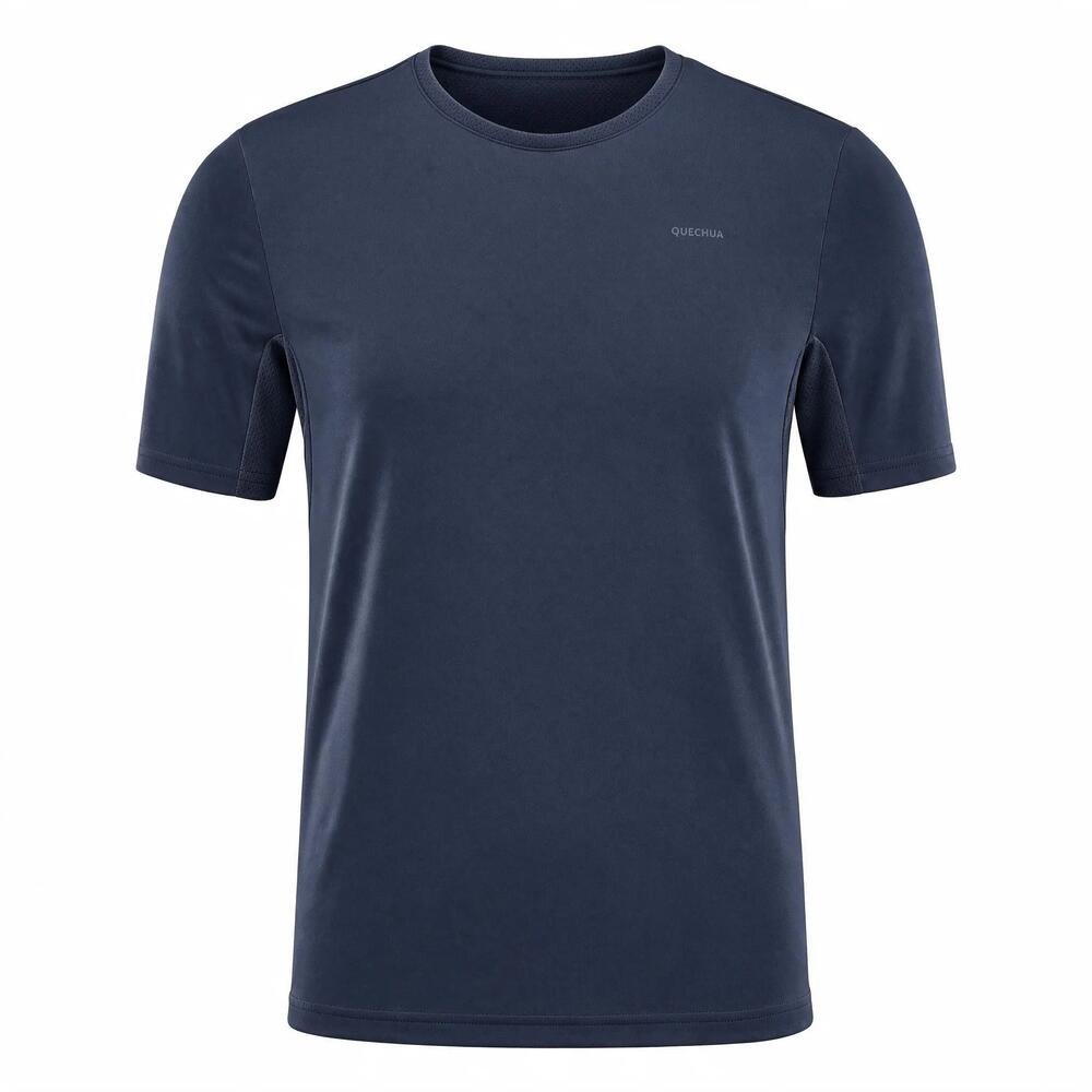 Camiseta Masculina de Trilha MH100 Quechua Azul Marinho