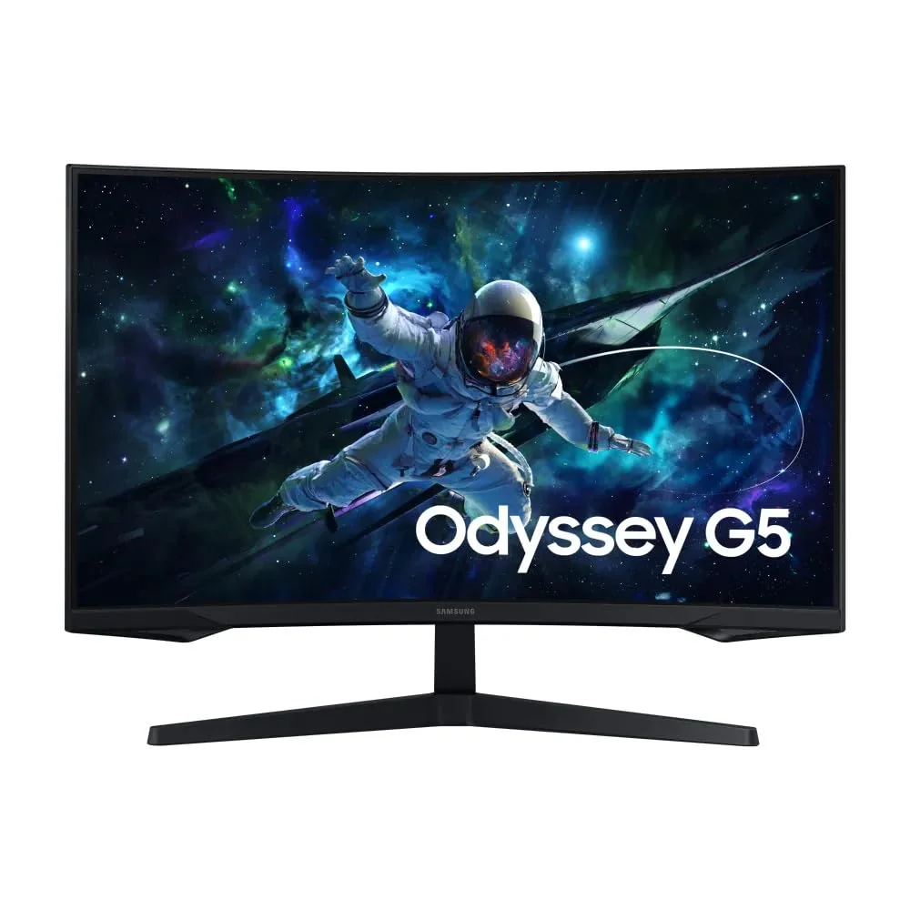 Monitor Gamer Samsung Odyssey G5 32, Resolução QHD, Taxa de atualização de 165Hz & 1ms de tempo de resposta (MPRT), Curvatura com 1000R, HDR 10, AMD FreeSync, Eye Saver Mode & Flicker Free Mode