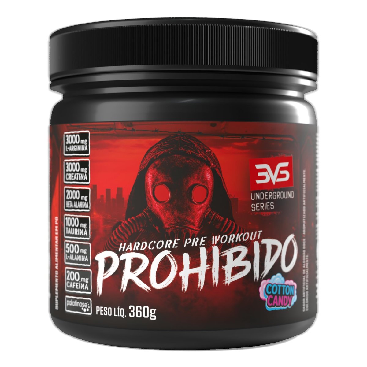 Pré-Treino Prohibido Algodão Doce 360g 3VS Nutrition