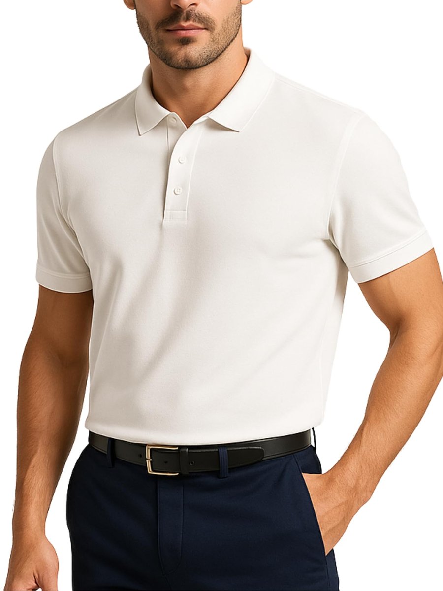 Camisa Polo Piquet Masculina Cores Lisa Slim Casual Premium
