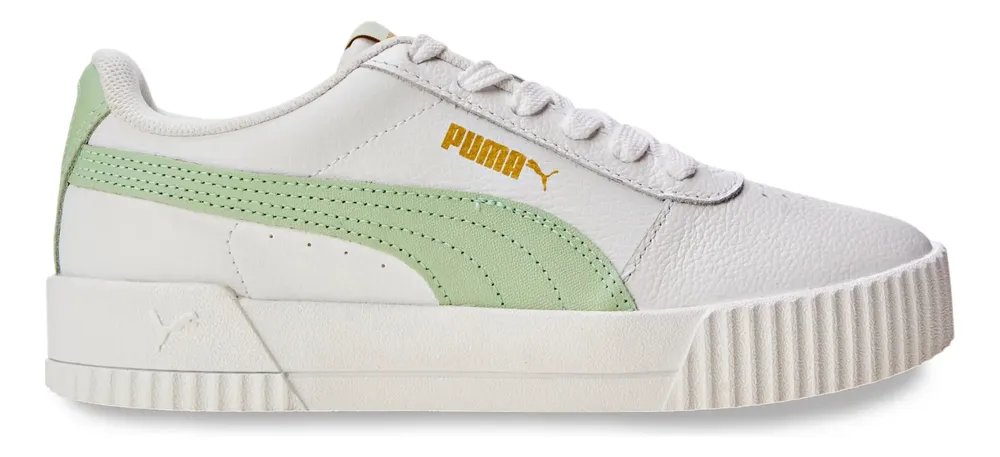Tênis Feminino Carina Puma Branco E Verde Liso 37 Br
