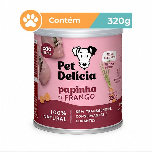 Ração Úmida Pet Delícia Papinha Frango Filhotes 320g