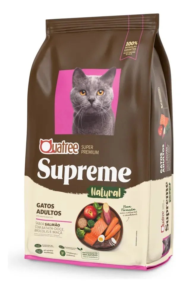Ração Quatree Supreme Gatos Adultos Salmão Batata Doce 10,1kg