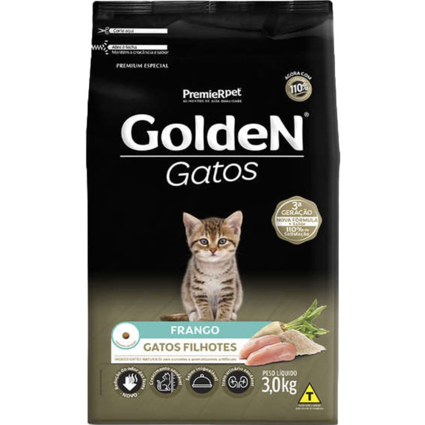 RAÇÃO GOLDEN GATOS FILHOTES FRANGO 3KG