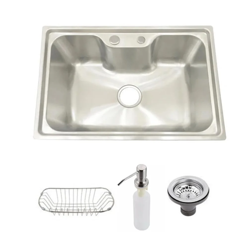 Cuba Pia Gourmet Aço Inox 201 Para Cozinha Belcca 70x45cm Kit Completo Cg201-c01